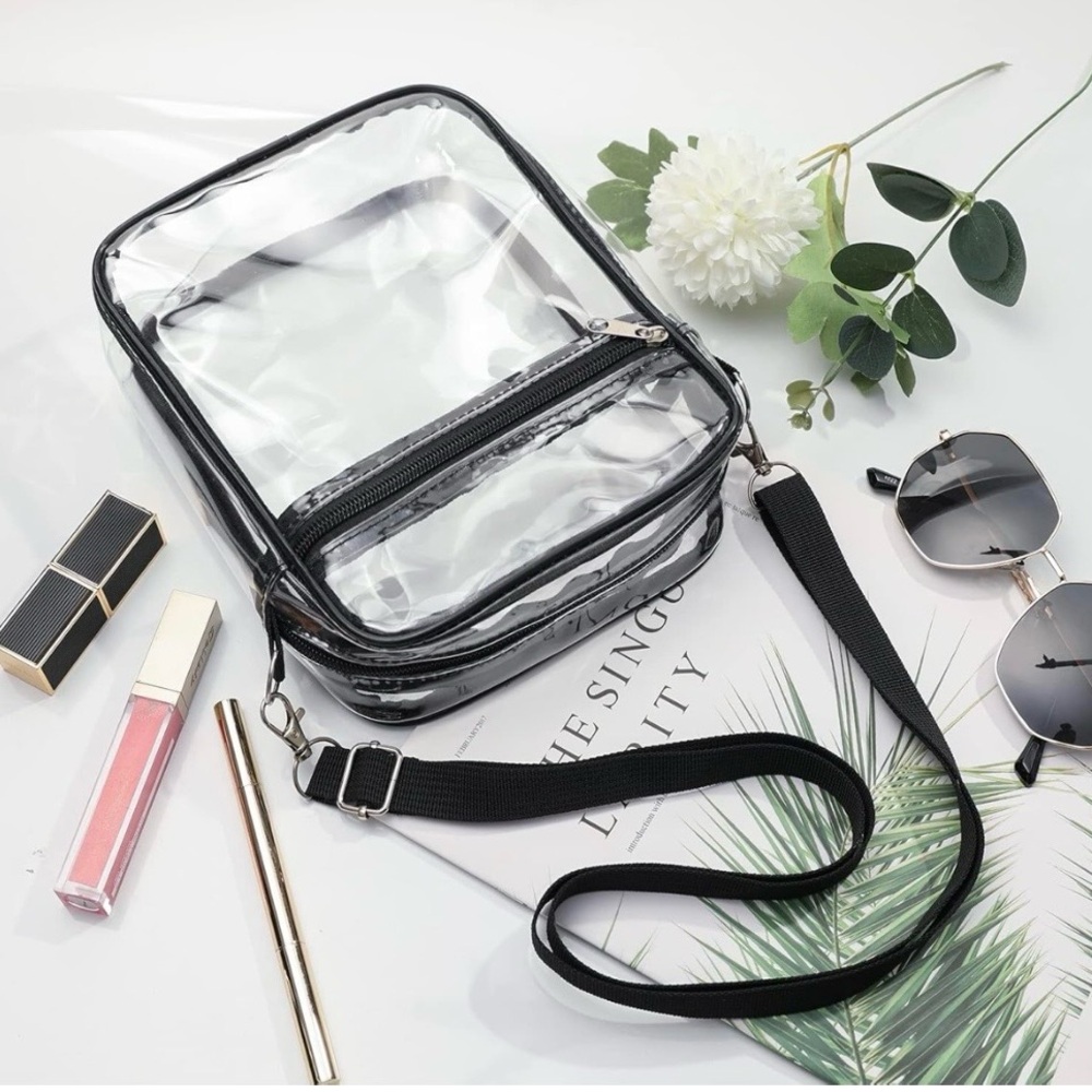 🎵 Concert Friendly Clear Crossbody Bag with Black Trim